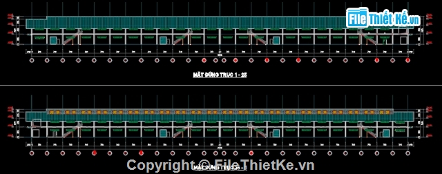 bản vẽ nhà xưởng 2 tầng,nhà xưởng 2 tầng 36x180m,bản vẽ nhà xưởng công nghiệp,cad nhà xưởng công nghiệp 2 tầng,mẫu nhà xưởng công nghiệp 2 tầng